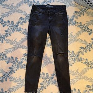 Old Navy Rockstar Black Distressed Skinny Jeans